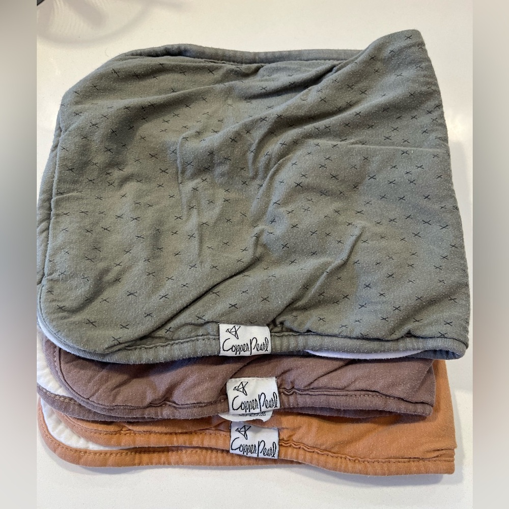Copper Pearl Burp Cloths (3)